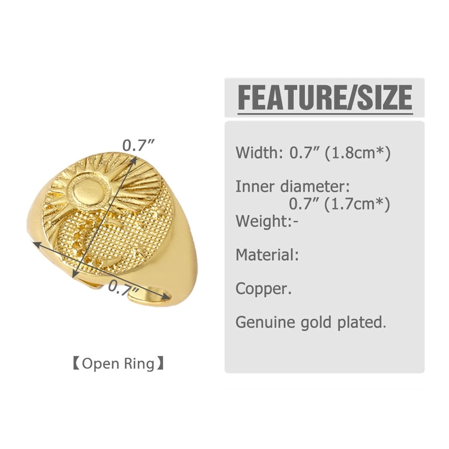 Copper 18K Gold Plated Plating Irregular Open Rings
