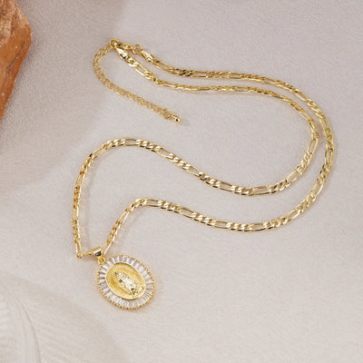 Jewelry French Style Simple Style Geometric Copper 14K Gold Plated Pendant Necklace