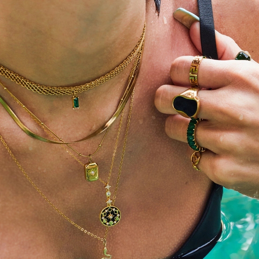 Jewelry Elegant Geometric Square 304 Stainless Steel Pendant Necklace