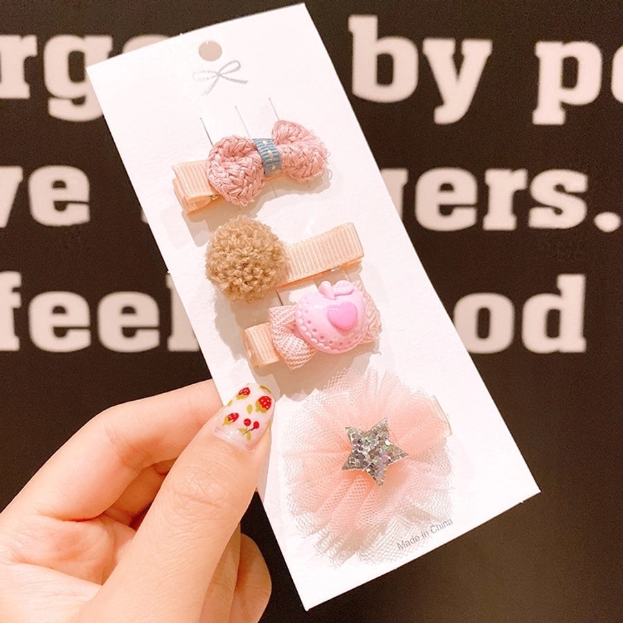 children's hairpin safety small clip hair accessories baby cloth hair clips girl little girl hairpin  cute headdress