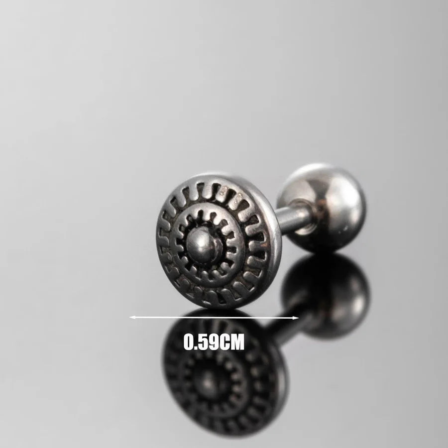 1 Piece IG Style Classic Style Cool Style Geometric Round 316 Stainless Steel  Ear Studs