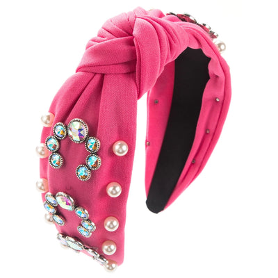 Women's Casual Vacation Classic Style Knot Alloy Cloth Inlay Glass Pearl Hair Band