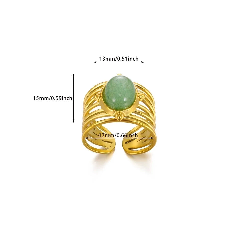 Jewelry Casual Vintage Style Streetwear Cross 304 Stainless Steel 18K Gold Plated Open Rings