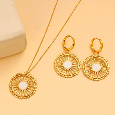 Jewelry Simple Style Classic Style Commute Round 304 Stainless Steel 316 Stainless Steel  18K Gold Plated Jewelry Set