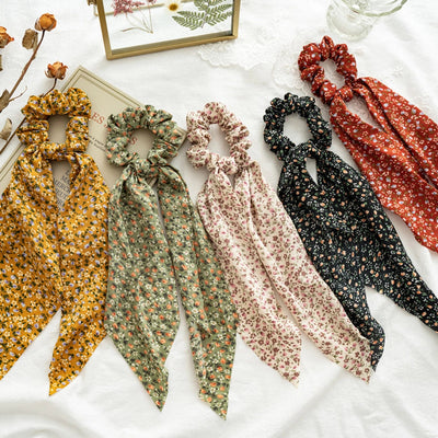 fashion ditsy floral cloth ribbon hair tie 1 piece