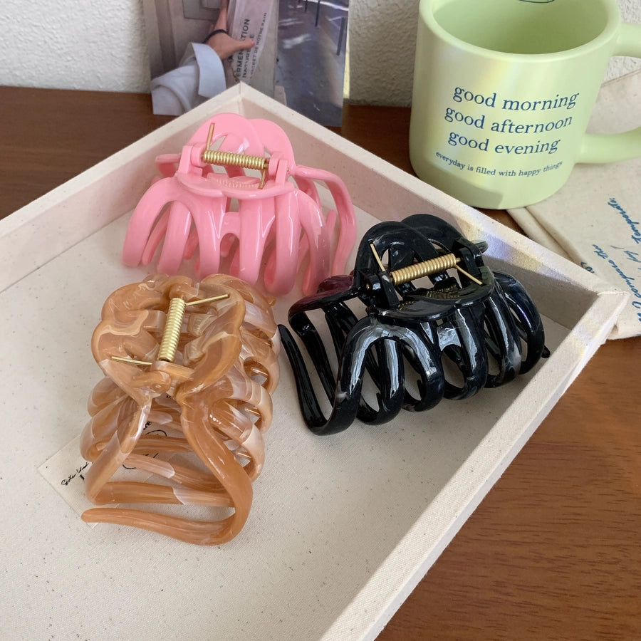 Women's Casual Simple Style Solid Color Plastic Hair Claws