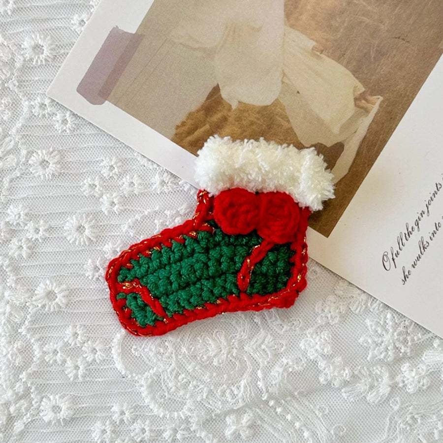 Christmas Cute Kid'S Christmas Tree Christmas Socks yarn Hair Clip