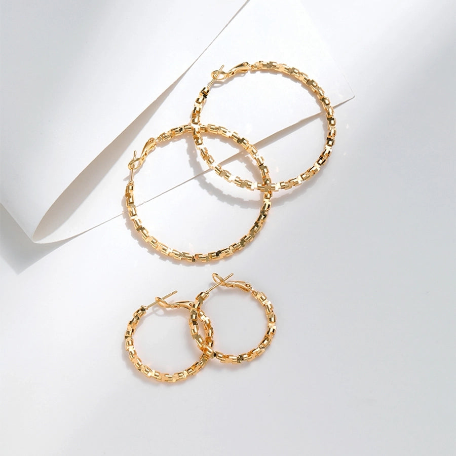 1 Pair Casual Exaggerated Classic Style Circle Plating Copper 18K Gold Plated Earrings
