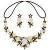 Women's Vacation Beach Sweet Flower Alloy Inlay Rhinestones Pearl Hair Band Earrings