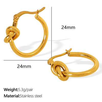 1 Pair IG Style Elegant French Style Round Polishing Plating 304 Stainless Steel 18K Gold Plated Earrings