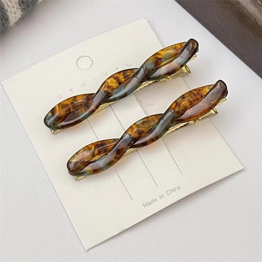 women's simple style twist acetic acid sheets hair clip