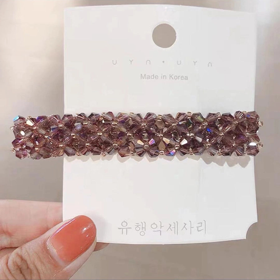 fashion geometric glass metal hair clip 1 piece