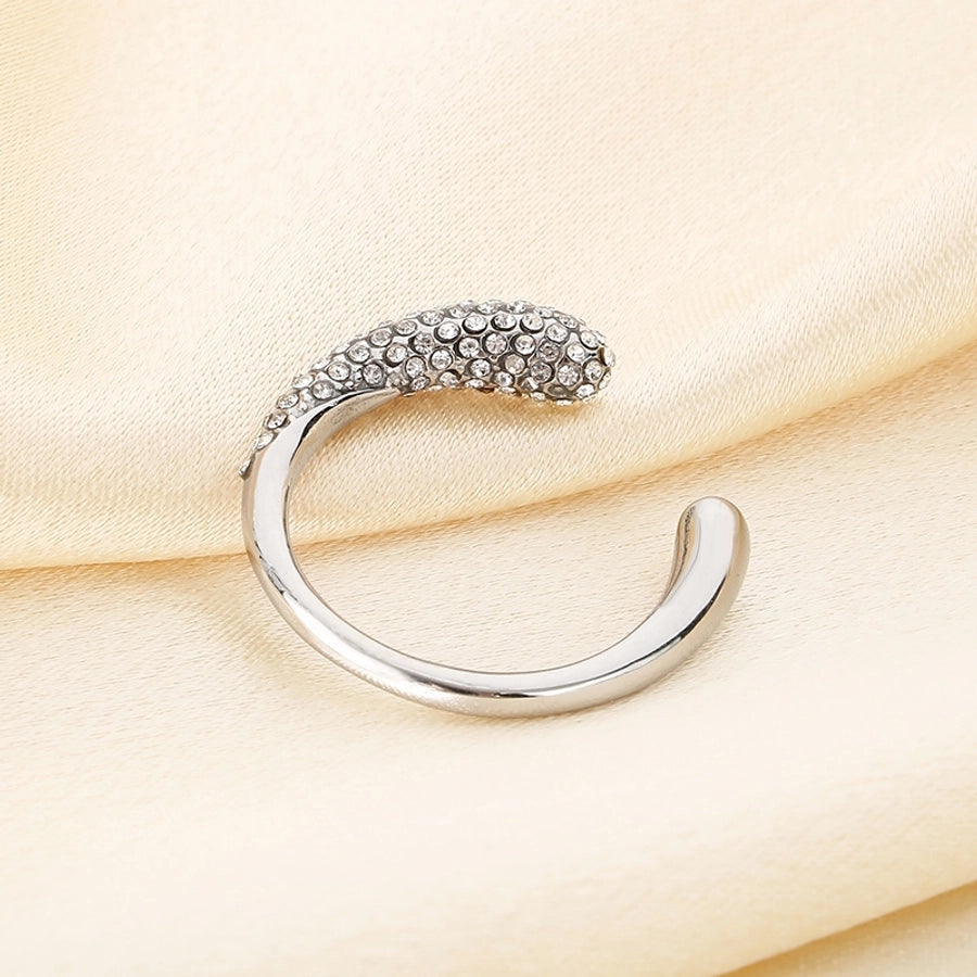 Jewelry Vintage Style C Shape 304 Stainless Steel 18K Gold Plated Open Rings