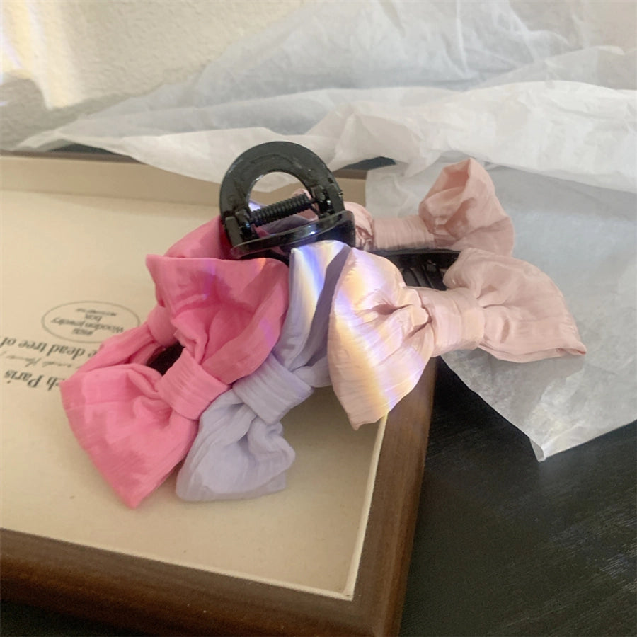 Women's Korean Style Bow Knot Plastic Cloth Hair Claws