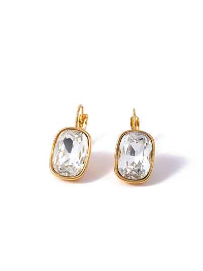 1 Pair IG Style Geometric 304 Stainless Steel Zircon 18K Gold Plated Earrings