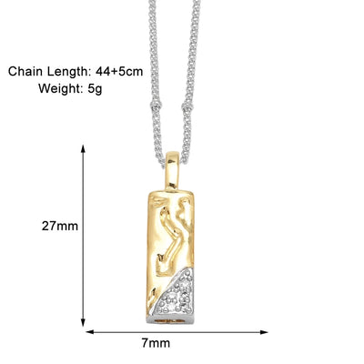 Jewelry Modern Style Simple Style letter 201 Stainless Steel Copper Zircon 18K Gold Plated Mixed Metal Inlay Pendant Necklace