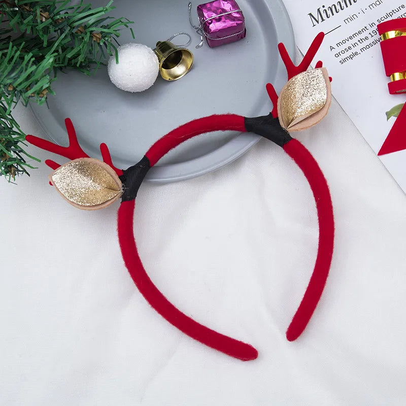 Christmas Fashion Women'S Antlers Flocking Handmade Hair Band