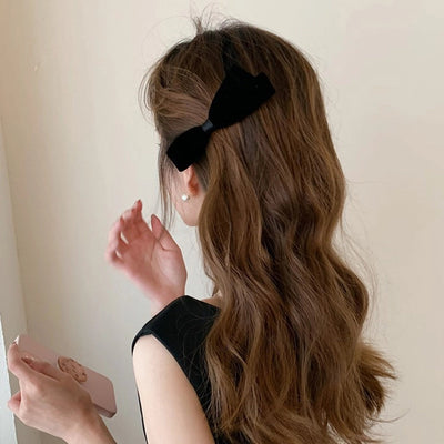 Women's Elegant Sweet Bow Knot Flannel Hair Clip