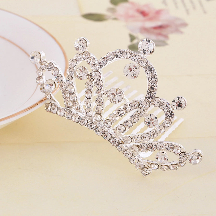 Korean style rhinestone children's crown comb hair accessories girls' performance dance performance girls' birthday gift