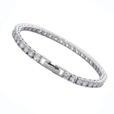 Classic Style Geometric Stainless Steel 18K Gold Plated Rose Gold Plated Zircon Tennis Bracelet In Bulk