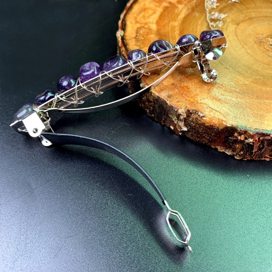 elegant lady geometric crystal plating hair clip