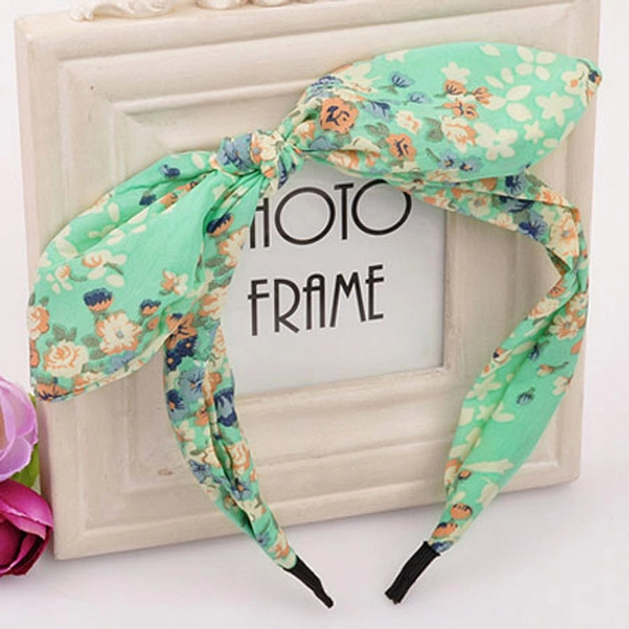 simple style flower bow knot twist cloth hair band