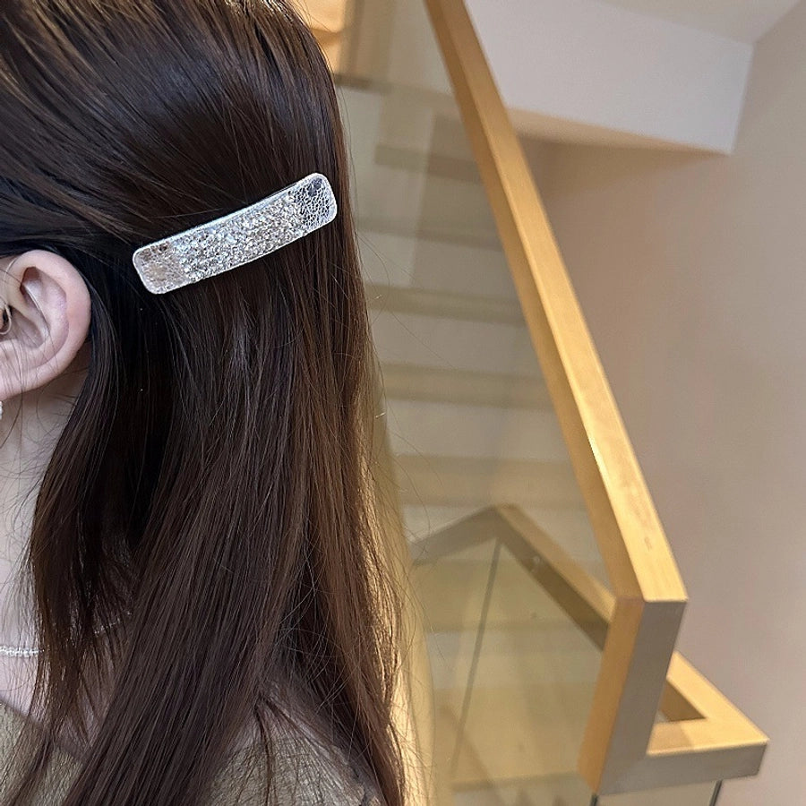 Women's Simple Style Solid Color Rhinestone Hair Clip