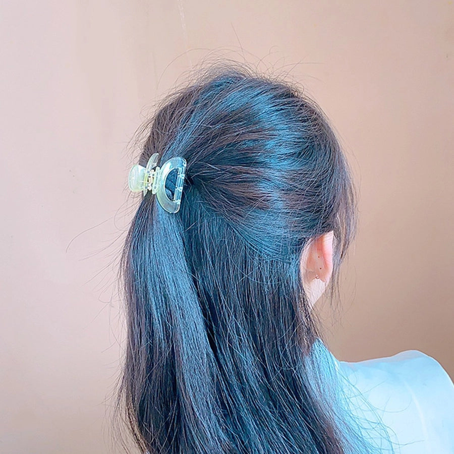 Gradient Small Grab Clip Small Disc Hairpin Environmentally Friendly Acetic Acid Shark Clip Transparent Oval Hair Grab Children's Clip