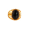 Brass 24K Gold Plated Inlay Geometric Gem Brass Rings