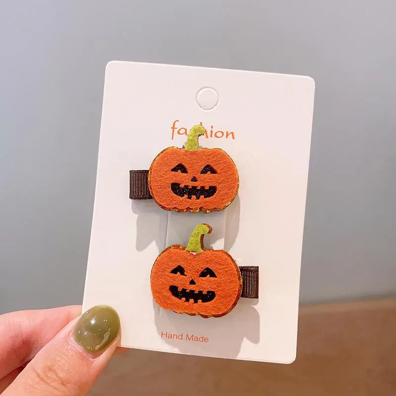 Halloween Cool Style Girl'S Pumpkin Cat Ghost Felt Hair Clip