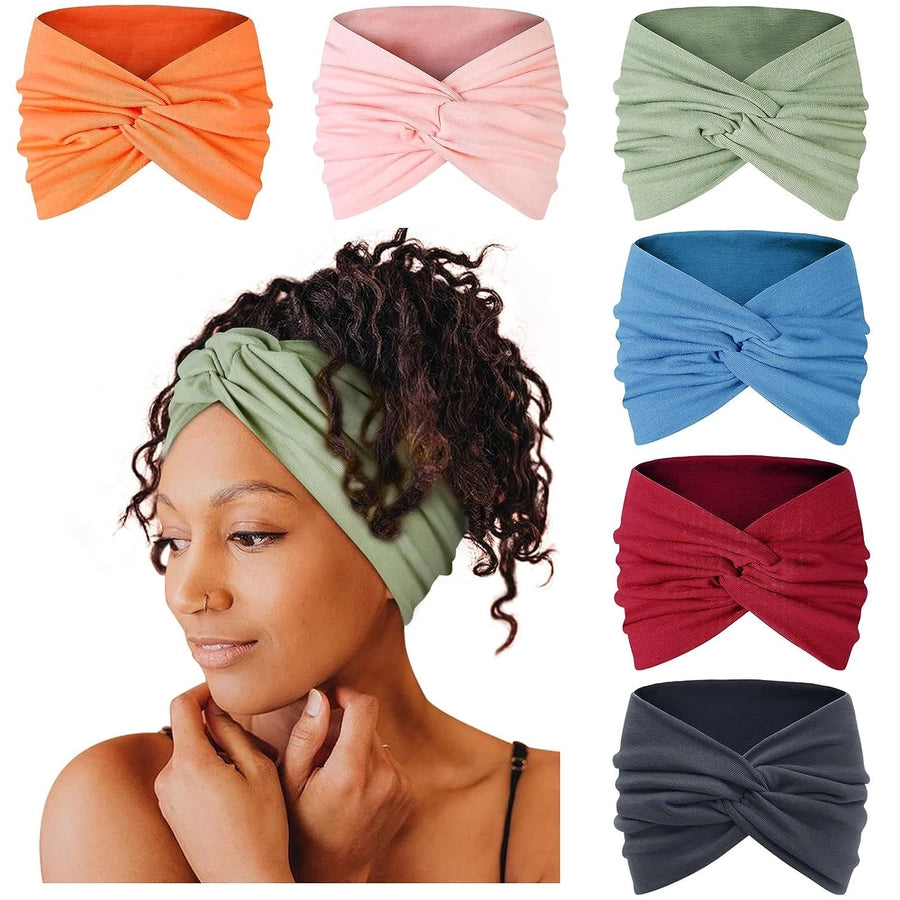 Bohemian sports yoga hair band colorful elastic non-slip wide hair band workout running sweat-absorbent women's headband