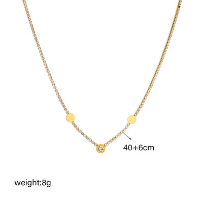 Jewelry Lady Heart Shape Eye Titanium Steel Zircon Plating Necklace