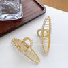 sweet solid color alloy inlay artificial pearls rhinestones hair claws 1 piece