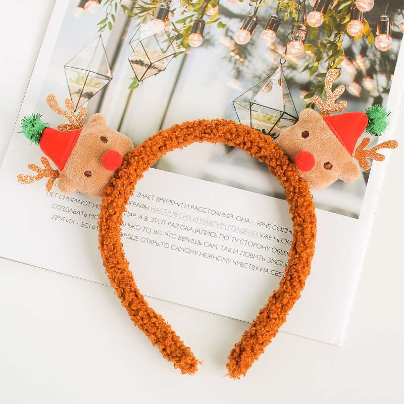 Christmas Fashion Women'S Antlers Flocking Handmade Hair Band