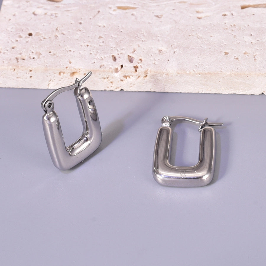 1 Pair Simple Style Geometric 304 Stainless Steel 18K Gold Plated Ear Studs