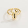 Copper Hollow Out Letter Copper Rings