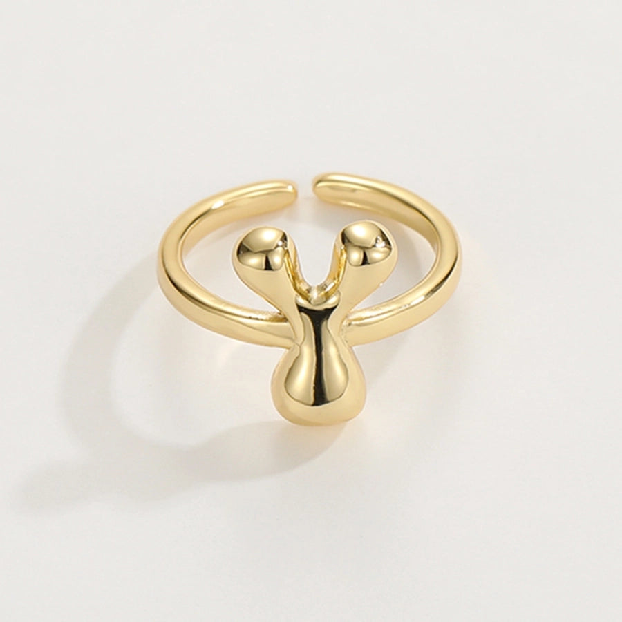 Copper Hollow Out Letter Copper Rings