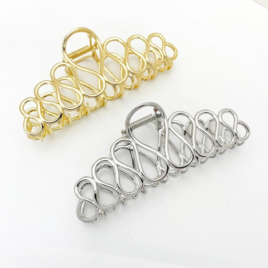 Women's Elegant Simple Style Solid Color Alloy Hollow Out Hair Claws