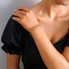 Elegant Classic Style Roman Style Oval Pig nose 304 Stainless Steel 14K Gold Plated Bracelets In Bulk