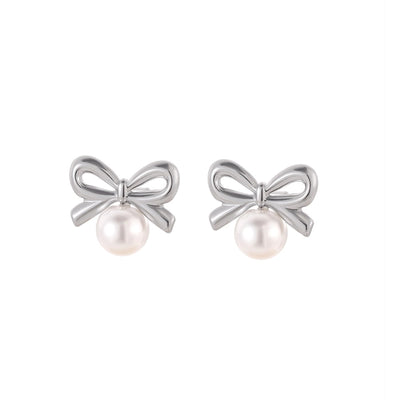 1 Pair Simple Style Bow Knot 304 Stainless Steel 18K Gold Plated Earrings