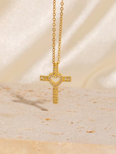 Copper Plating Heart Shape Pendant Necklace