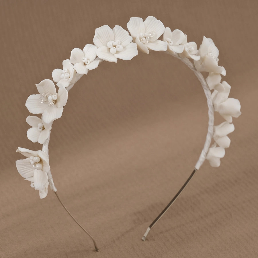 elegant retro lady flower ceramics hair band