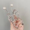 simple style notes alloy inlay pearl hair claws