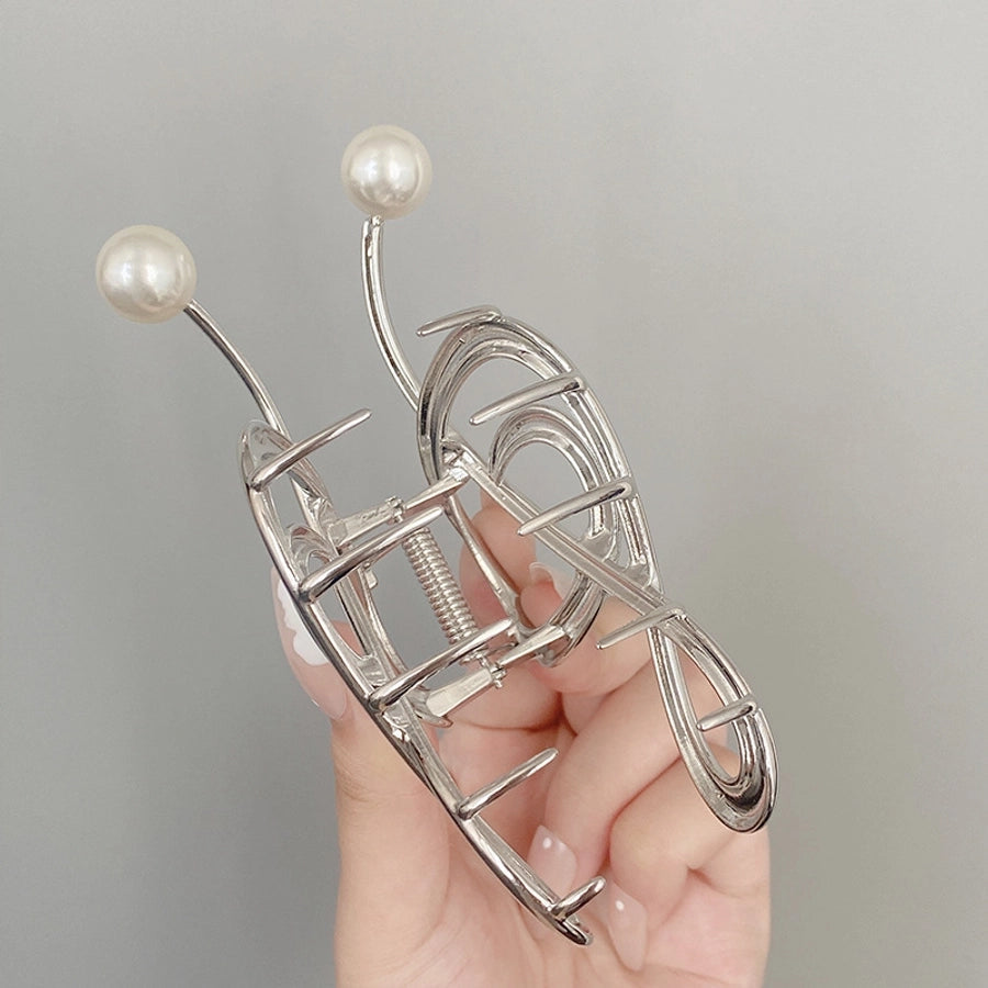 simple style notes alloy inlay pearl hair claws