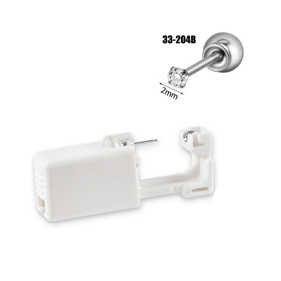 1 Piece Hawaiian Tropical Round Flower Butterfly Inlay 316 Stainless Steel  Zircon 24K Gold Plated Cartilage earrings