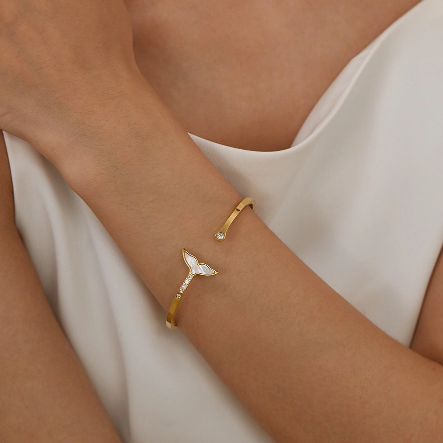 IG Style Simple Style Commute Fish Tail 304 Stainless Steel Bangle In Bulk