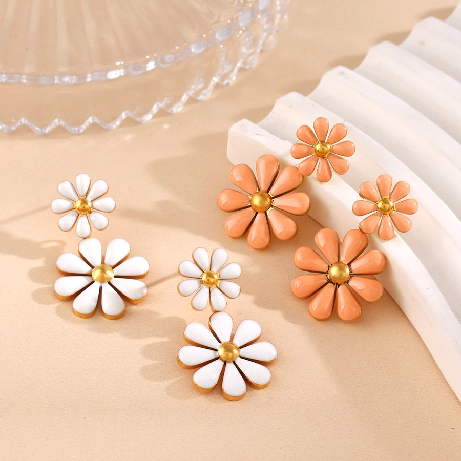 Jewelry Elegant Pastoral Flower Titanium Steel Jewelry Set