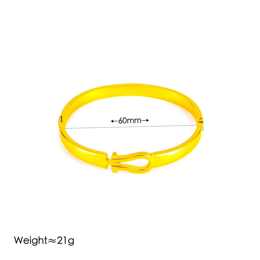 Vintage Style Simple Style U Shape 304 Stainless Steel 18K Gold Plated Bangle In Bulk