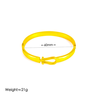 Vintage Style Simple Style U Shape 304 Stainless Steel 18K Gold Plated Bangle In Bulk