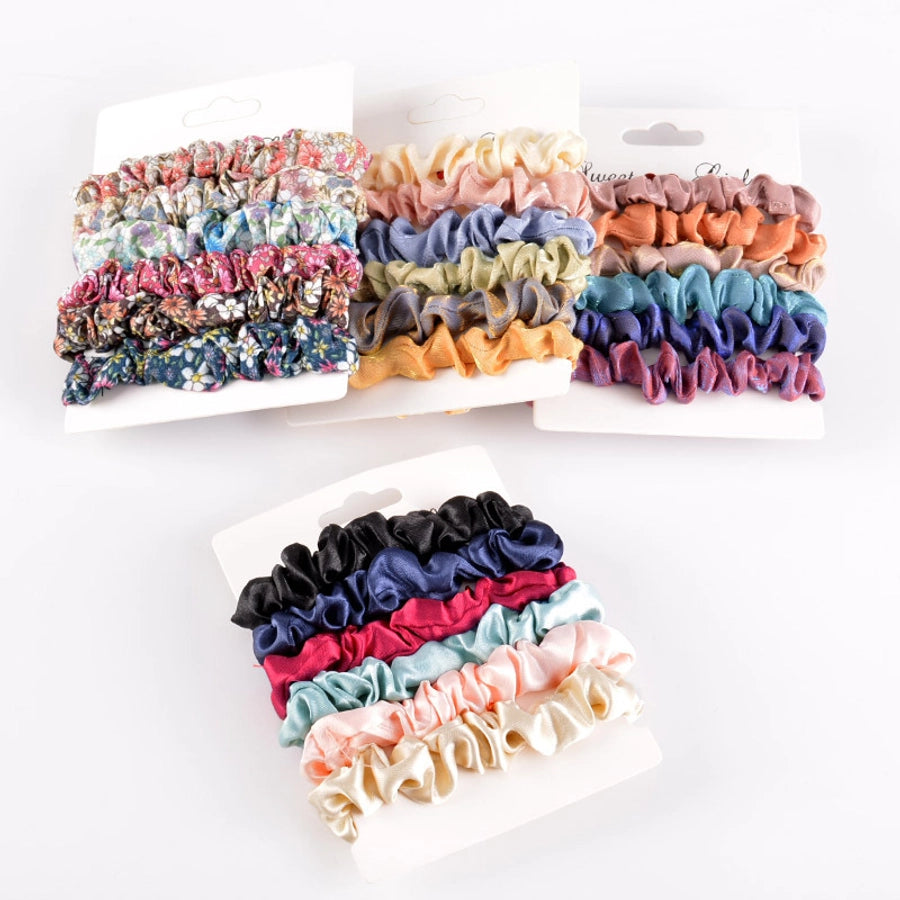 fashion gold velvet printed hair scrunchies set